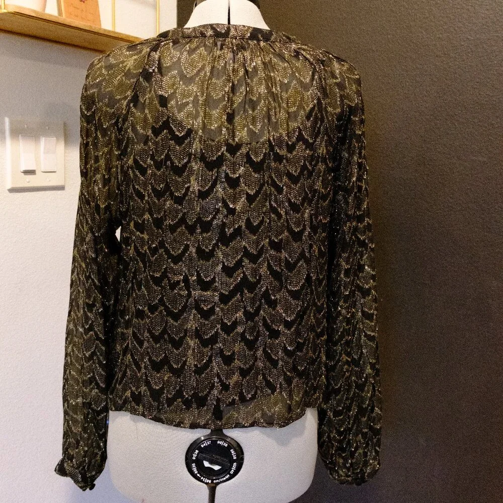Evereve gold and black metallic blouse - Picture 4 of 5